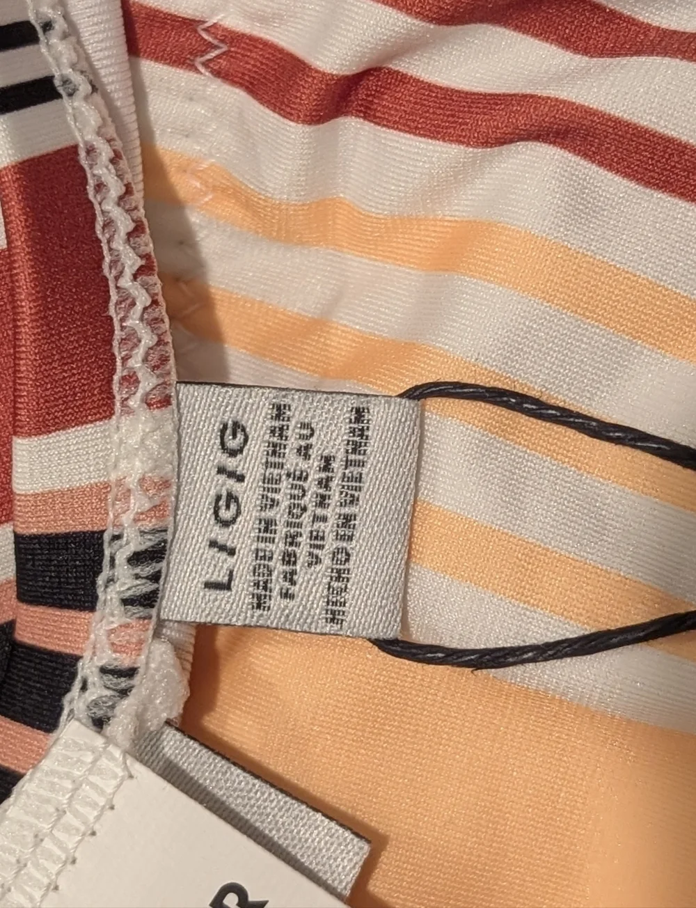 Quiksilver Women's Yellow and Rust Striped Bikini Bottom